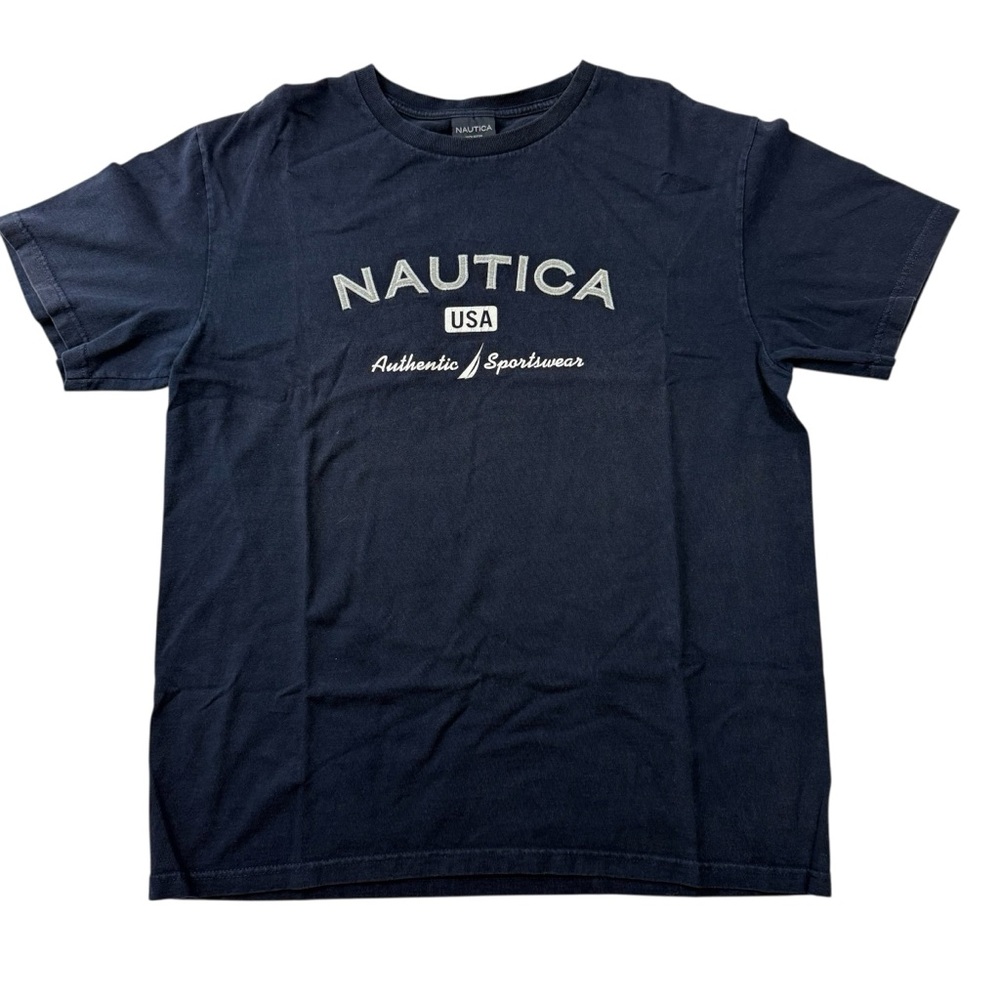 Nautica Logo Graphic T-Shirt – Navy Blue – 100% Cotton – Size Large